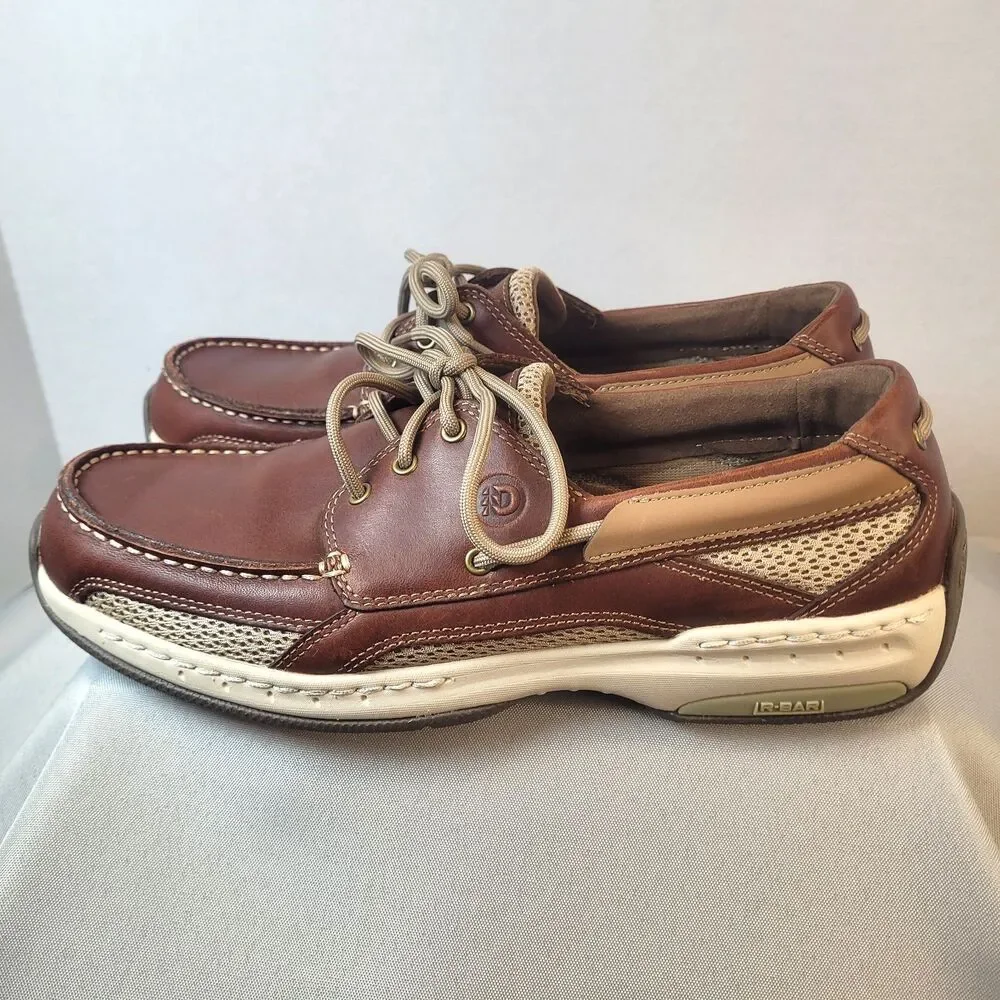 Dunham Men's Captain Brown Leather Vented Boat 8.5 Shoes MCN410BR Excellent